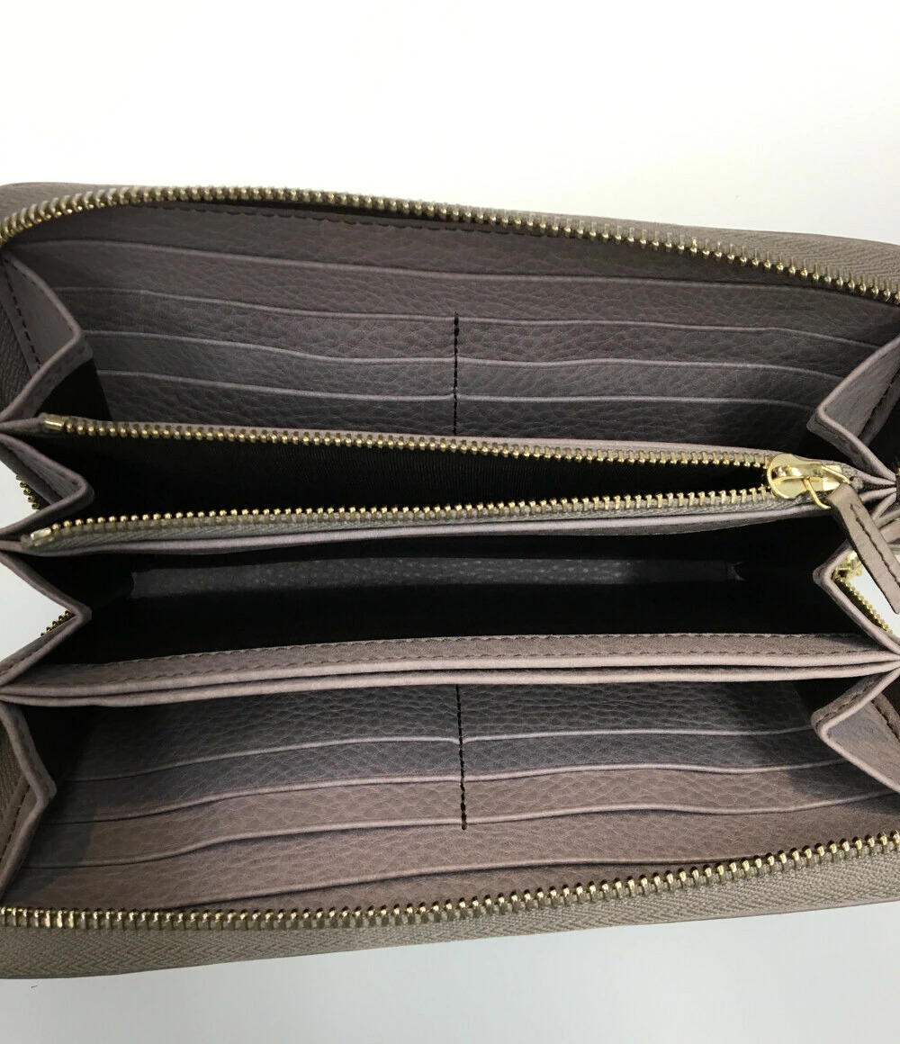 Gucci Zipper Mark Long Round Wallet Soho GG Tassel Black